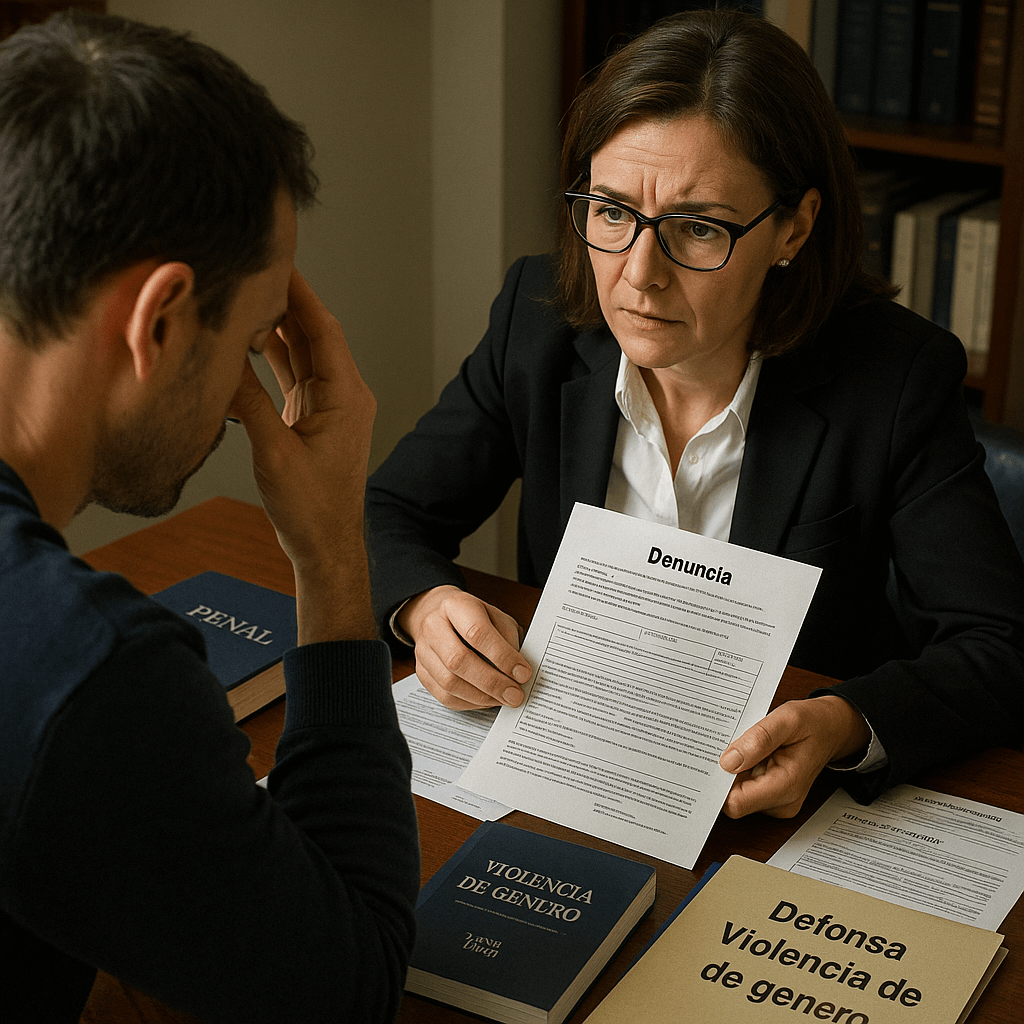 Defensa legal especializada en detención por violencia de género, abogado penalista experto en protocolo VG, Ley Orgánica 1/2004, juzgados especializados, órdenes de alejamiento y garantía de presunción de inocencia en casos de violencia machista en España